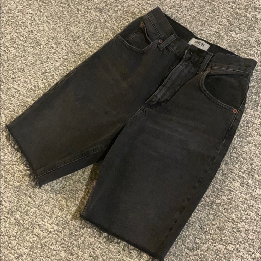 Agolde Black Biker Jean Shorts